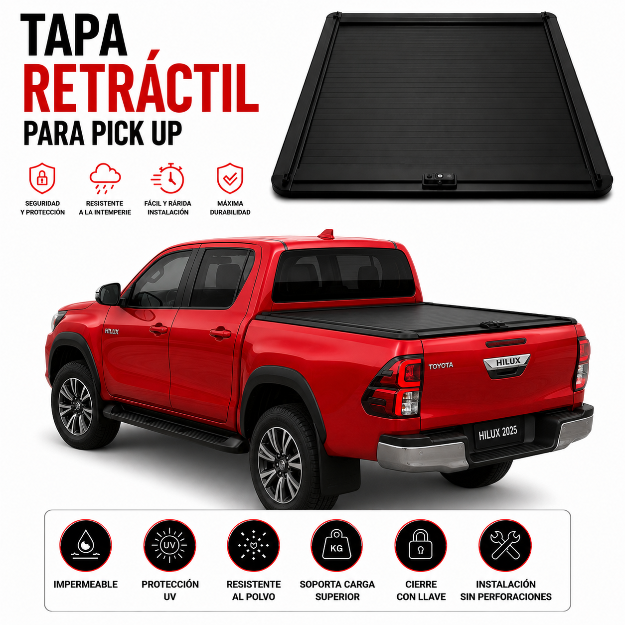 Tapa Retráctil Toyota Hilux