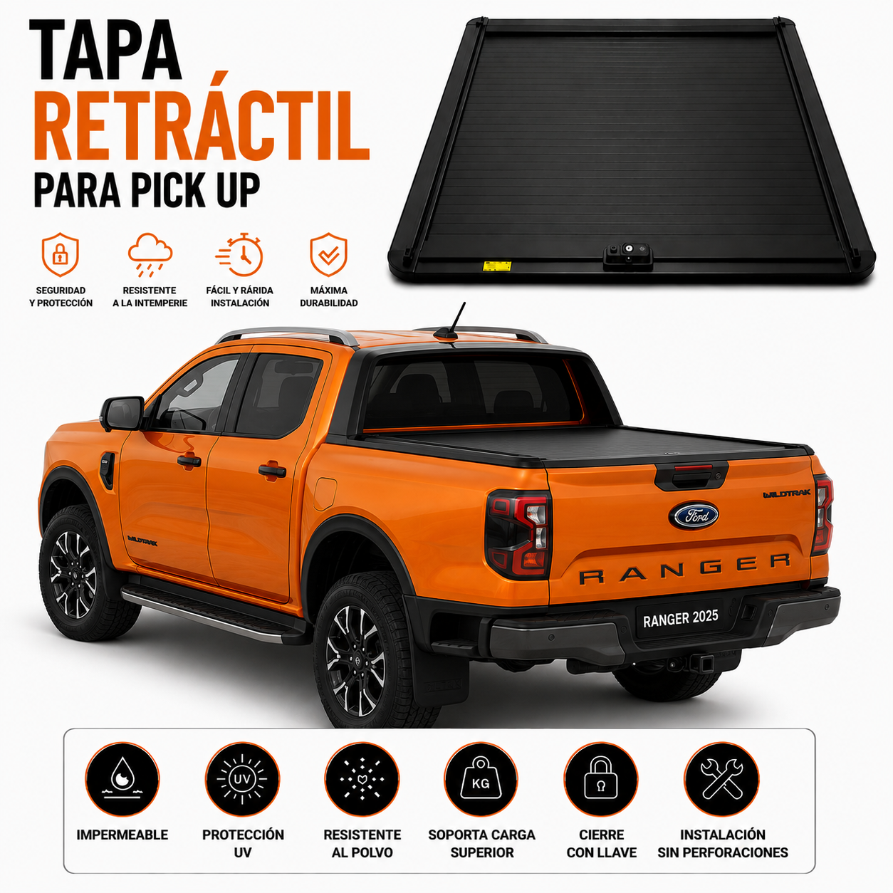 Tapa Retráctil Ford Ranger XLT-Limited
