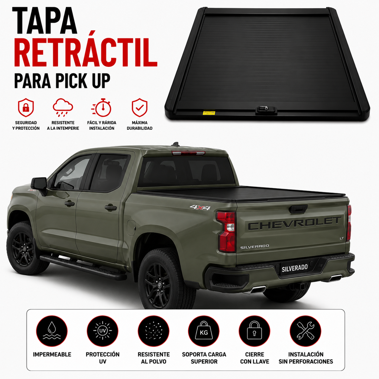 Tapa Retráctil Chevrolet Silverado
