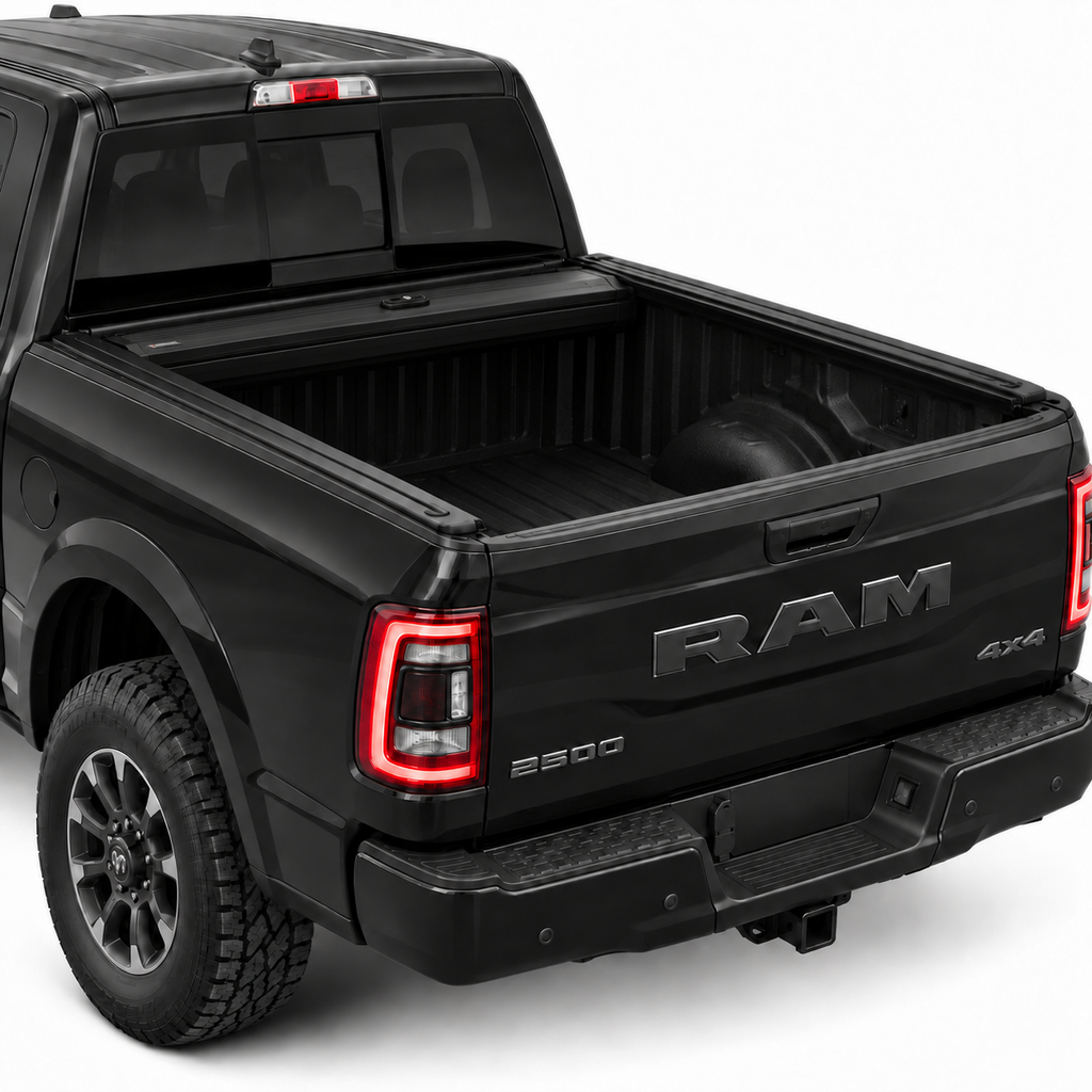 Tapa retráctil completamente abierta en RAM 2500